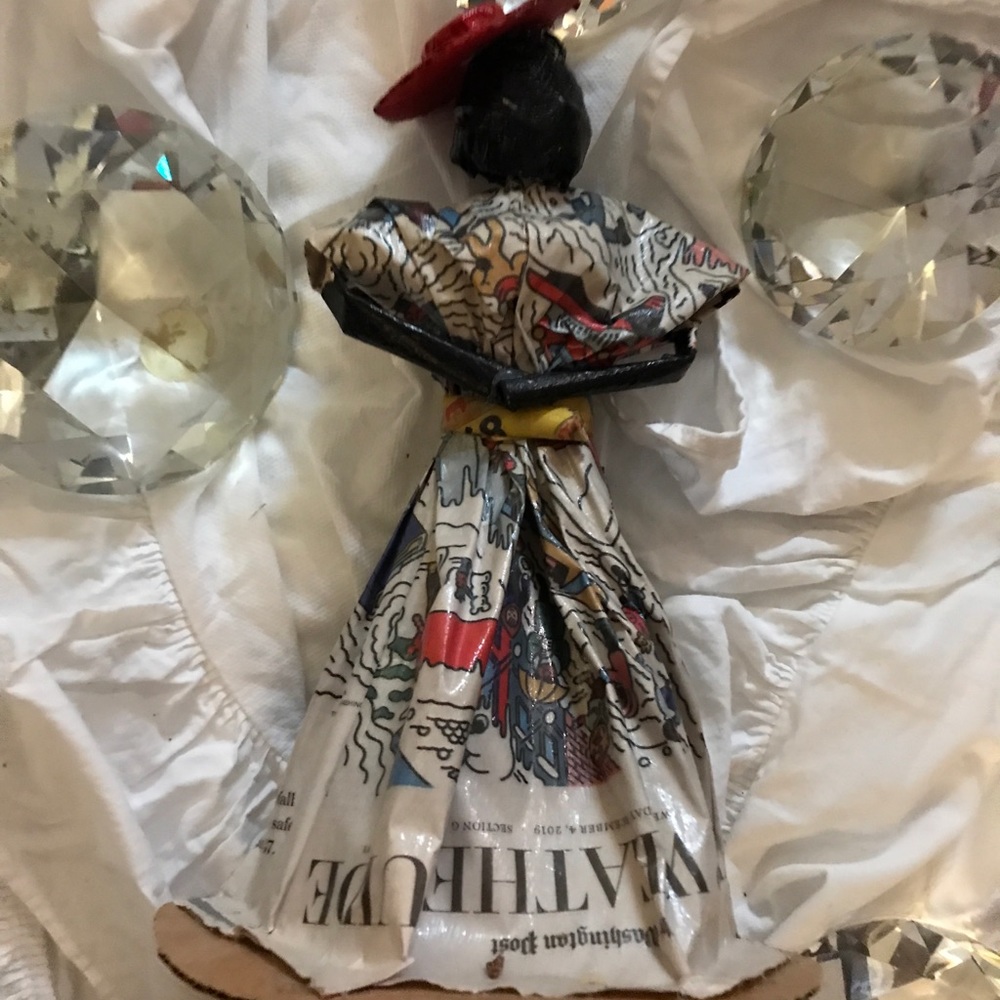 African Hand Crafted One of a Kind Paper Collectible Doll
